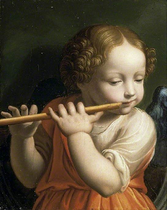 Enfant Angel jouant de la flûte - Bernardino Luini image 1 copie peinte à la main à l’huile