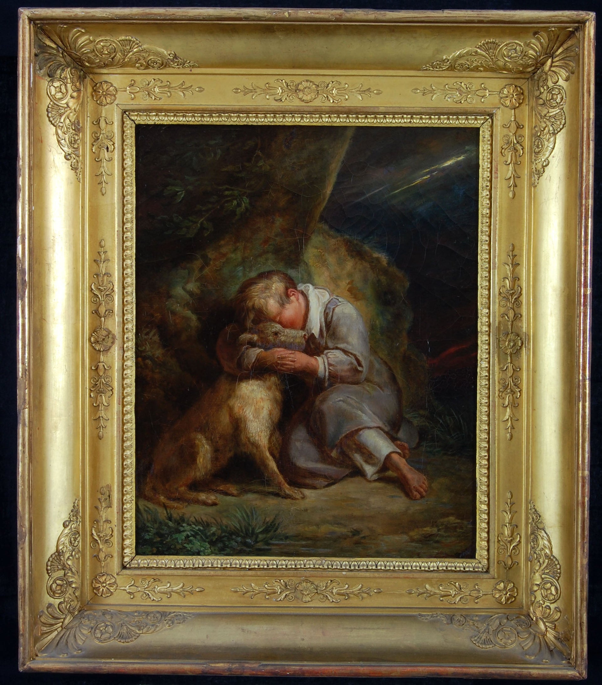 Enfant avec chien - Ary Scheffer image 1 reproduction artisanale de tableau