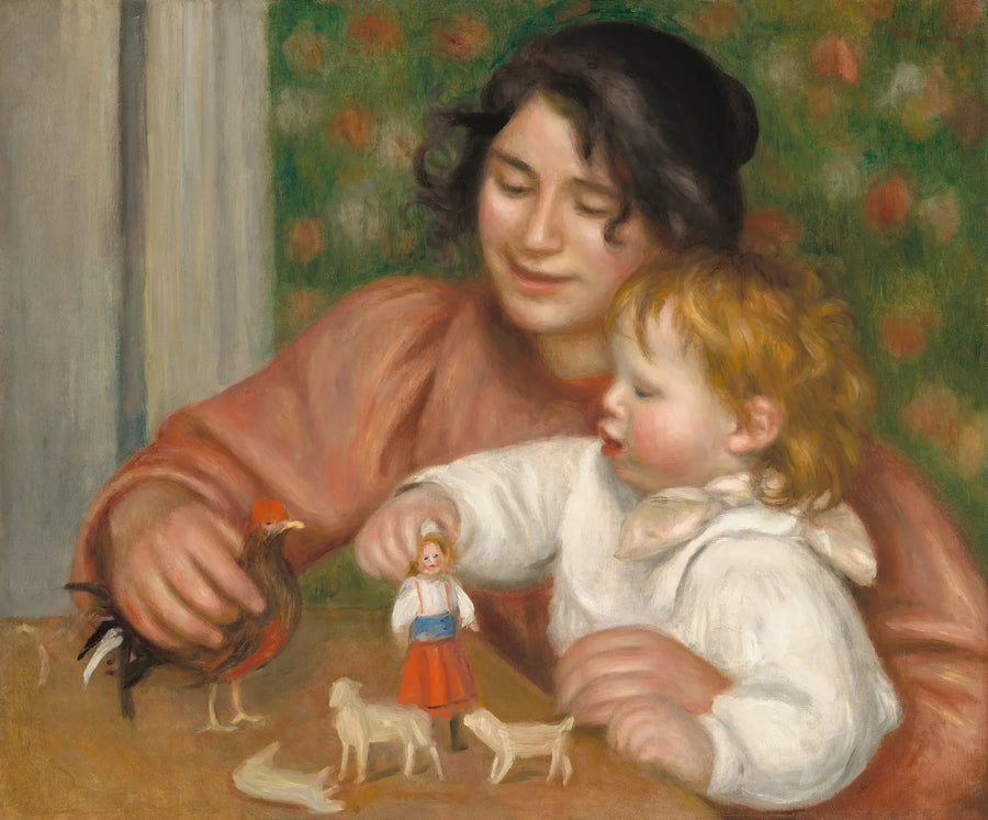 Enfant avec des jouets - Gabrielle et le fils de l'artiste, Jean - Pierre-Auguste Renoir