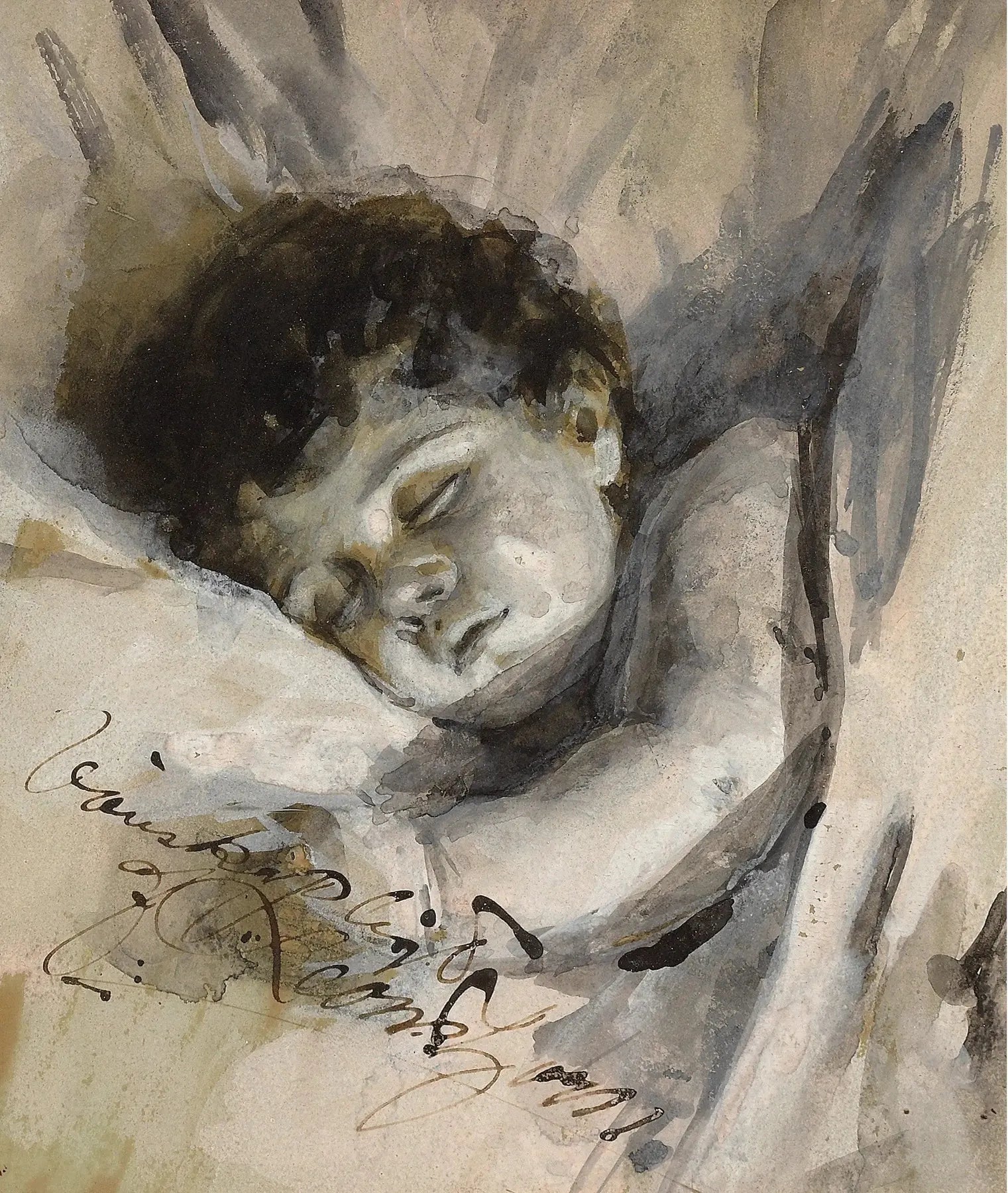 Enfant dormant - Anders Zorn image 1 reproduction de peinture à l’huile
