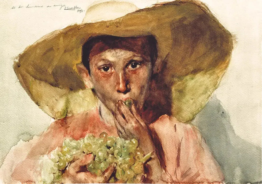 Enfant mangeant des raisins - Joaquín Sorolla