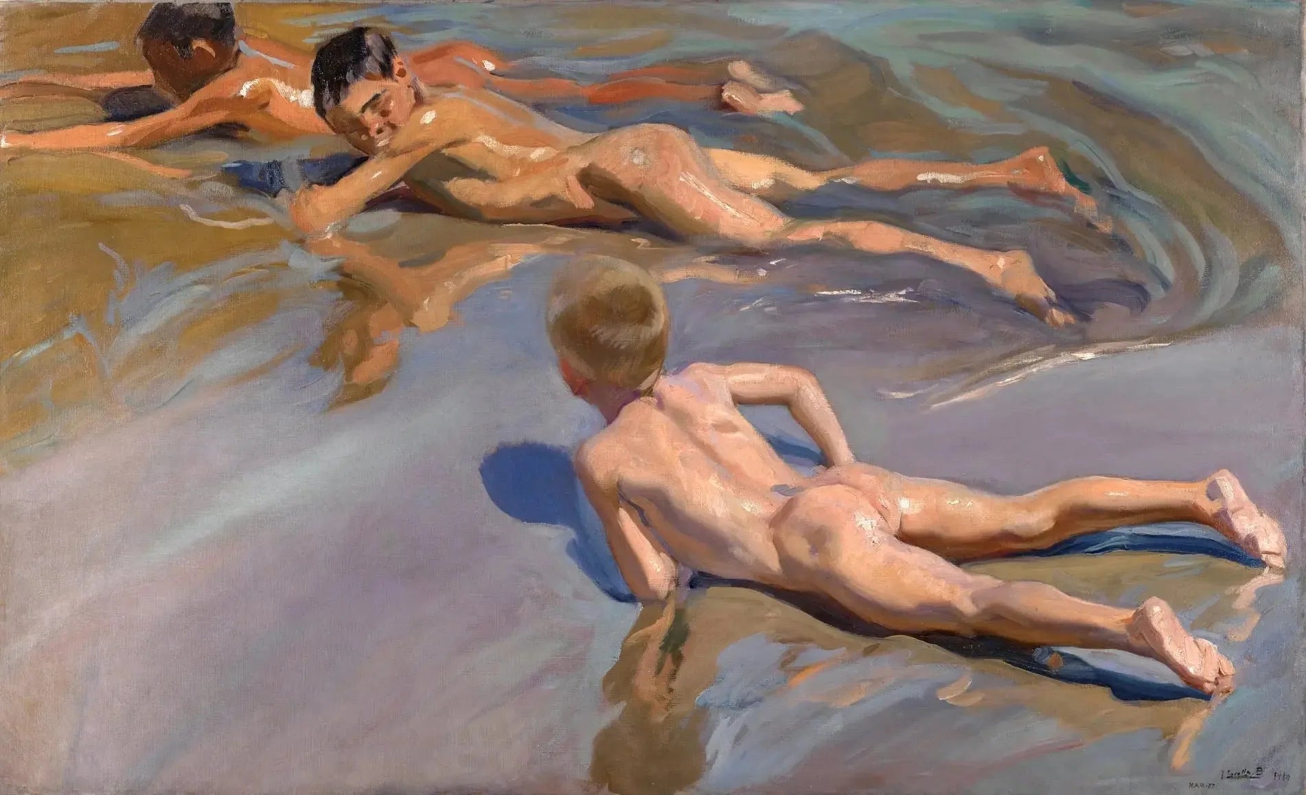 Enfants à la plage - Joaquín Sorolla image 1 tableau peint à l’huile sur toile