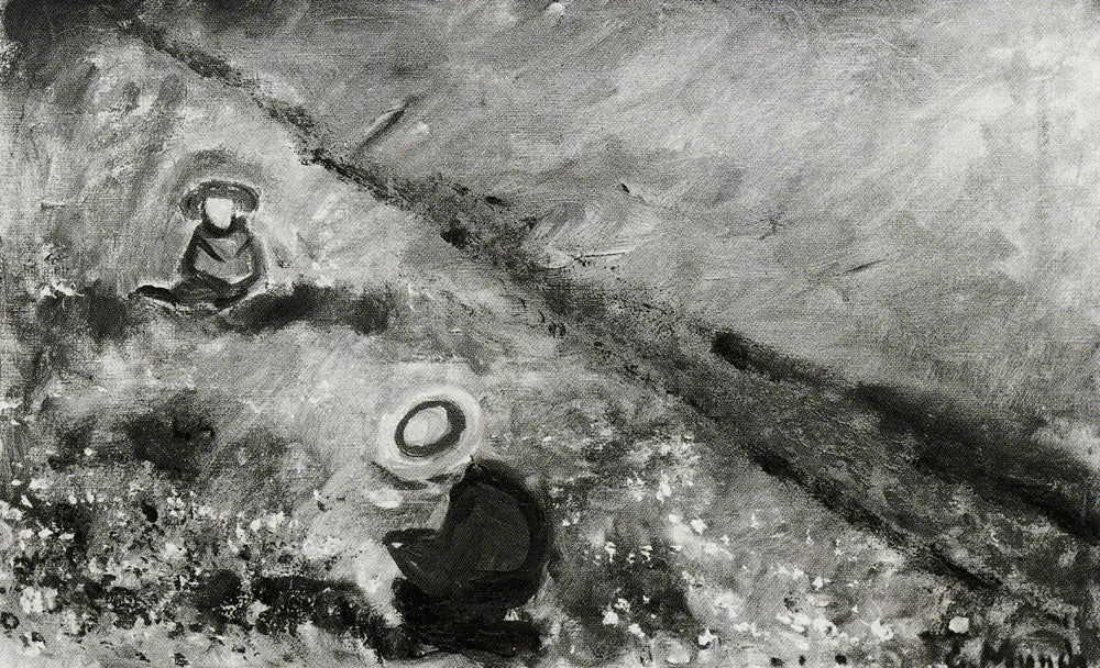Enfants dans une prairie fleurie - Edvard Munch image 1 reproduction artisanale de tableau