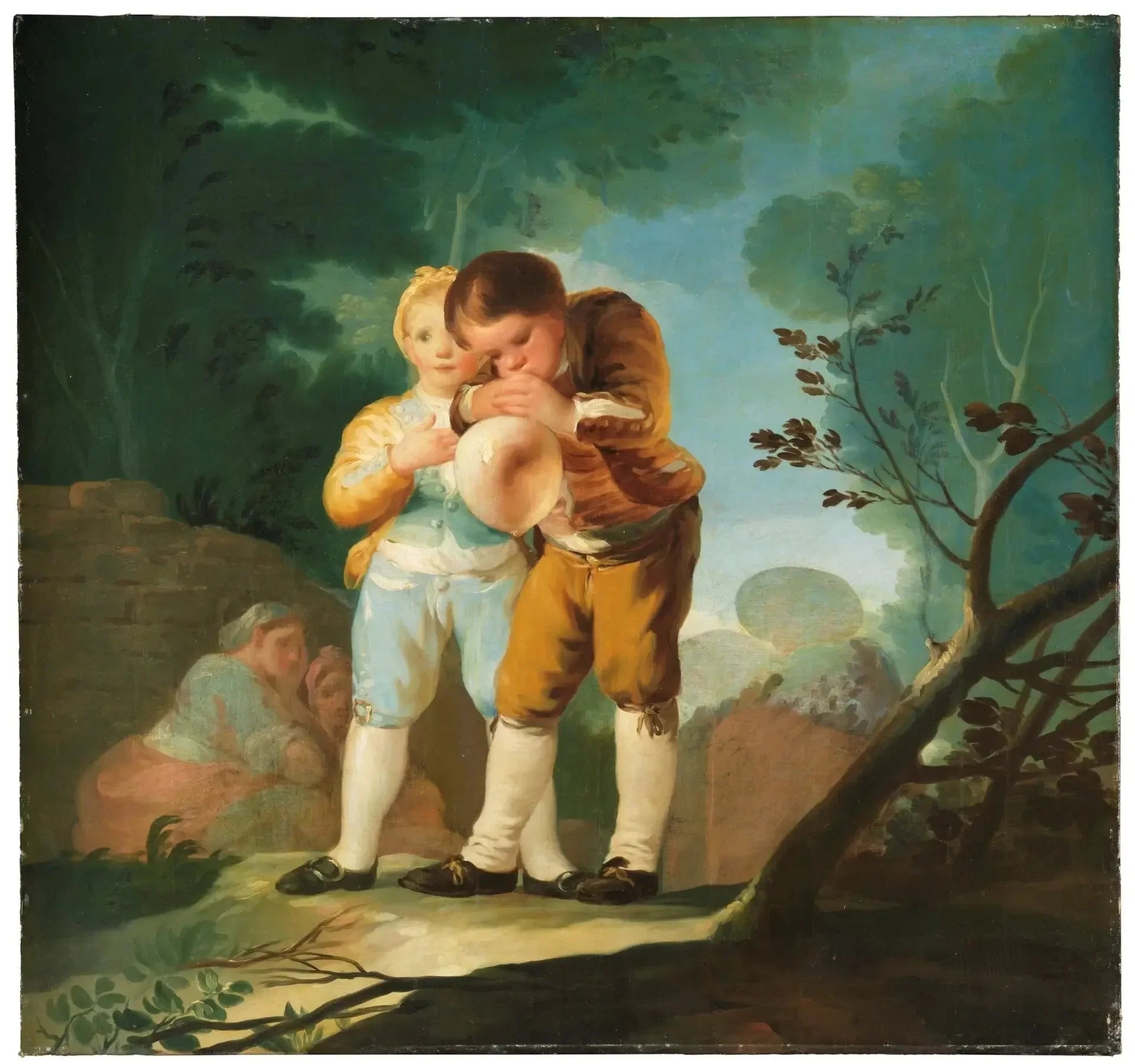 Enfants gonflant une vessie - Francisco de Goya image 1 copie de tableau peinte à la main