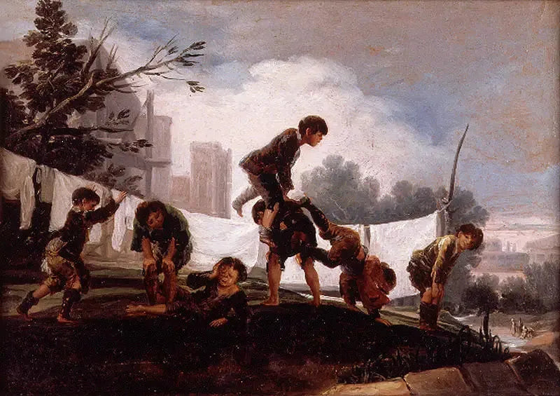 Enfants jouant à saute-mouton - Francisco de Goya