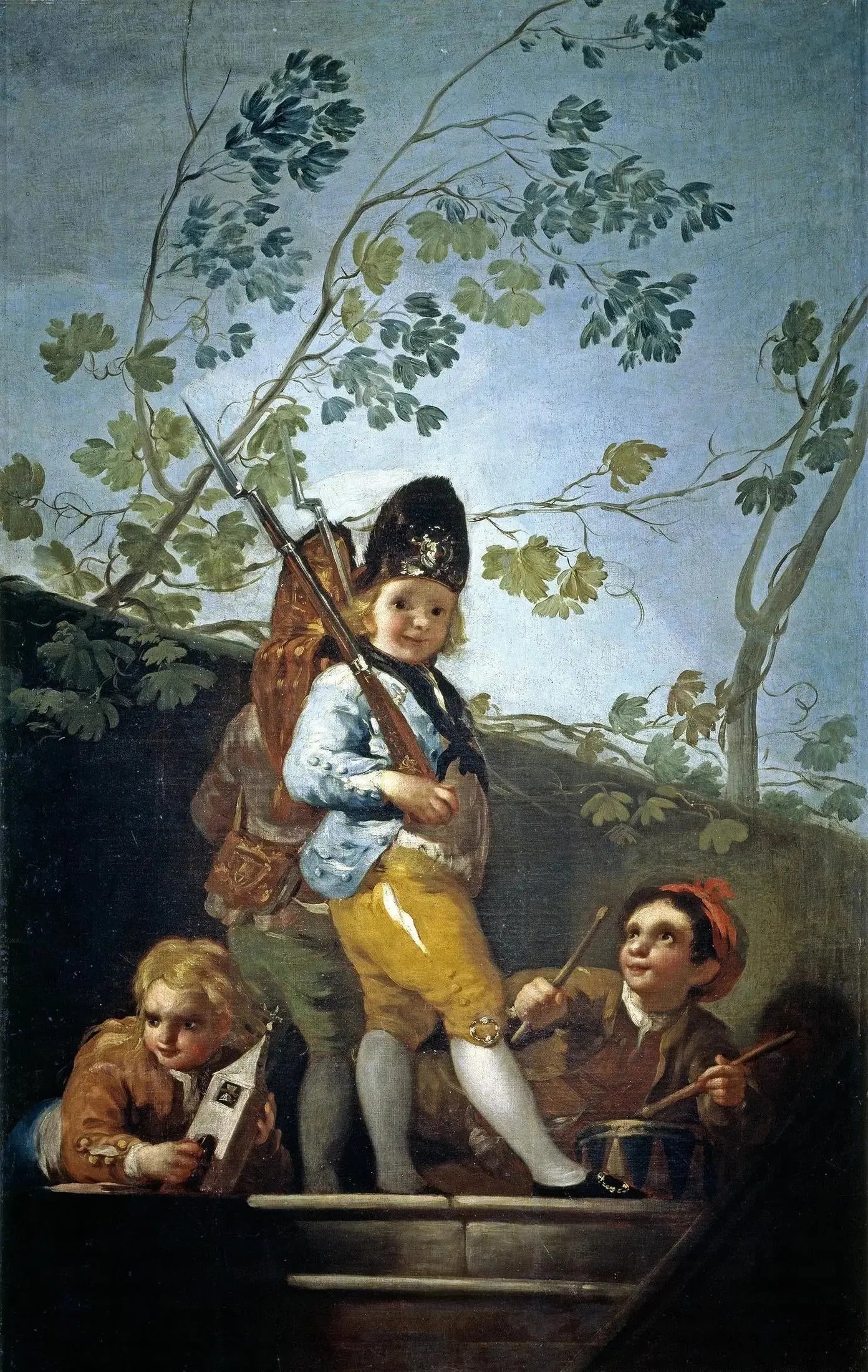 Enfants jouant aux soldats - Francisco de Goya image 1 reproduction de peinture à l’huile