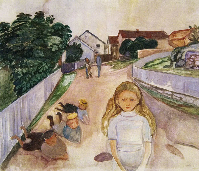 Enfants jouant dans la rue à Åsgårdstrand - Edvard Munch