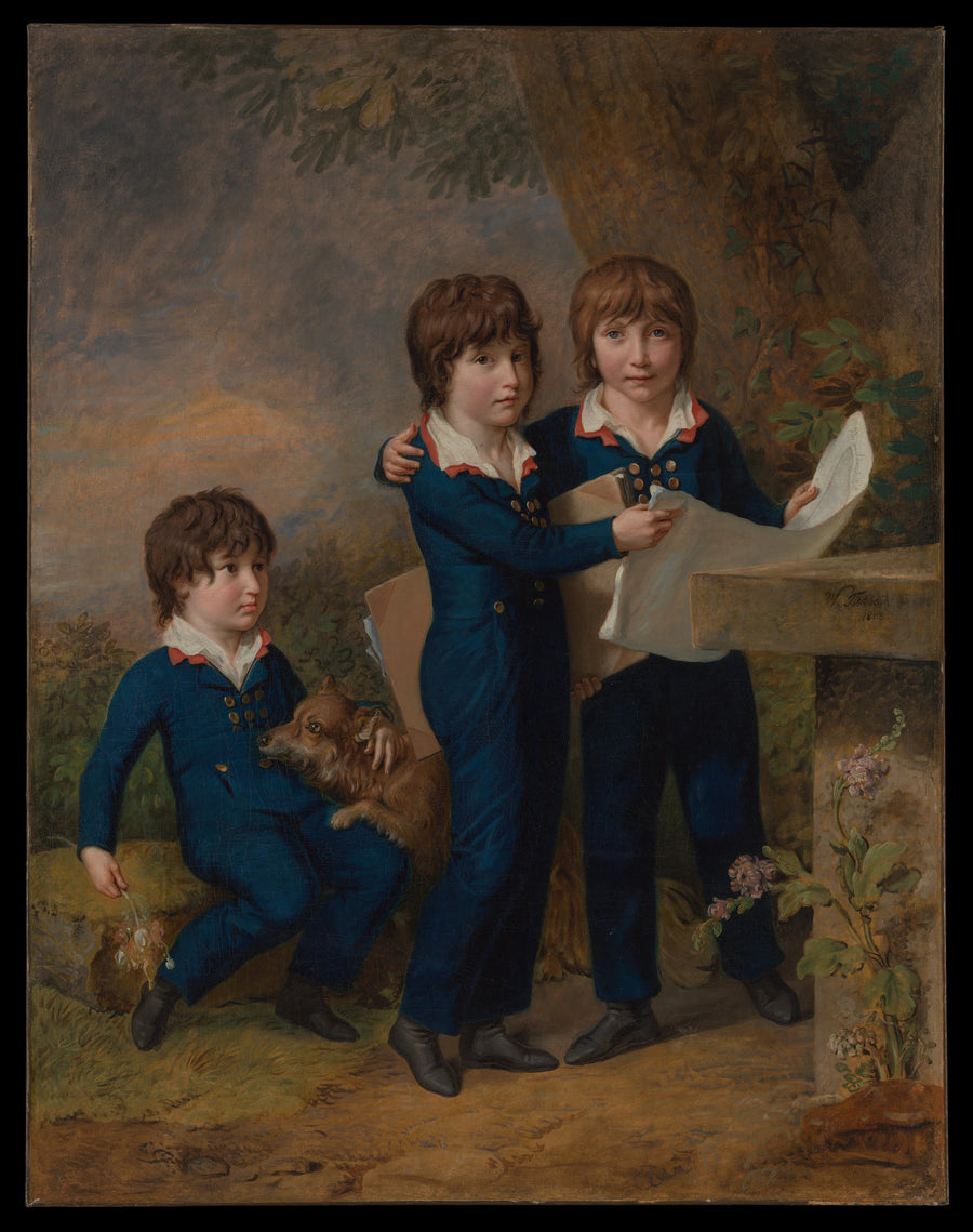 Les enfants de Martin Anton Heckscher: Johann Gustav Wilhelm Moritz (1797-1865), Carl Martin Adolph (1796-1850) et Leopold (né en 1792) - Johann Heinrich Wilhelm Tischbein