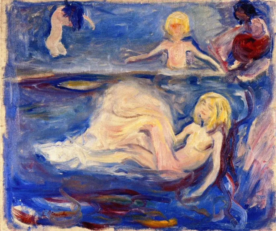 Enfants se baignant - Edvard Munch image 1 copie peinte à la main à l’huile