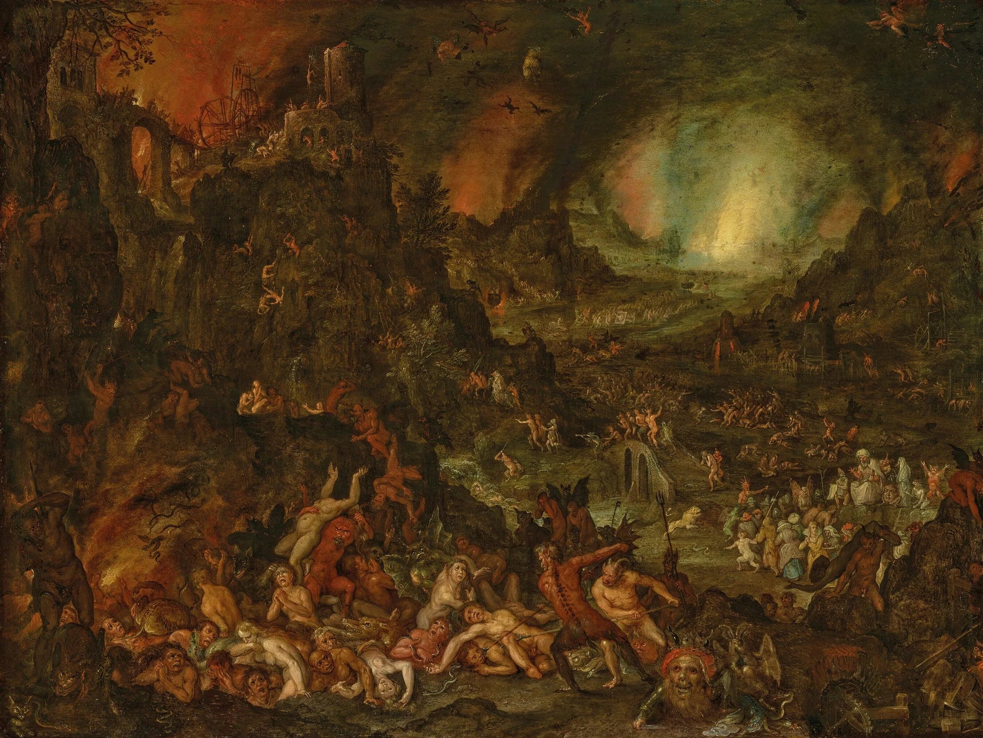 Enfer - Jan Brueghel l'Ancien image 1 reproduction d’œuvre d’art à l’huile