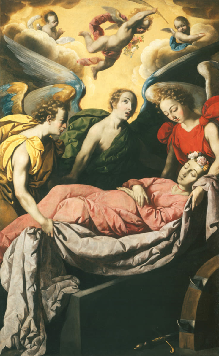 Enterrement de Sainte Catherine - Francisco de Zurbarán image 1 reproduction artisanale de tableau