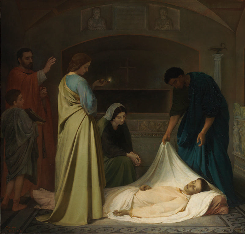 Enterrement de Saint Laurent dans les catacombes de Rome - Alejo Vera Estaca