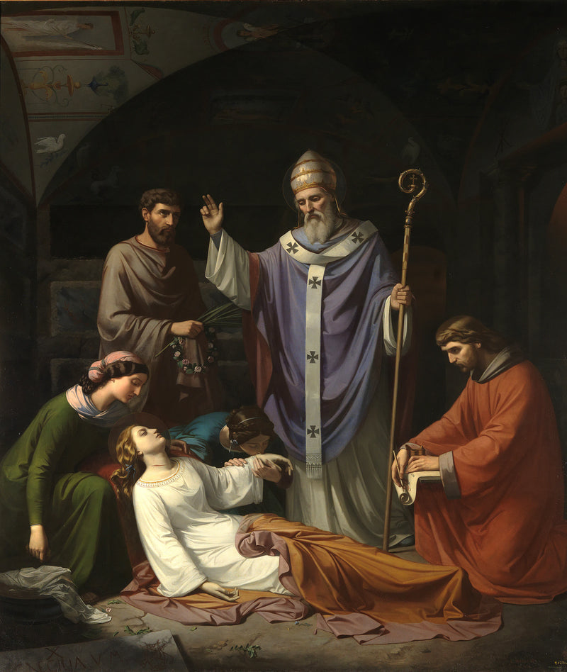 Enterrement de Sainte Cécile dans les catacombes de Rome - Luis de Madrazo