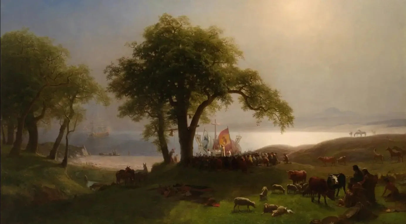 Entrée à Monterey - Albert Bierstadt image 1 tableau peint à l’huile sur toile