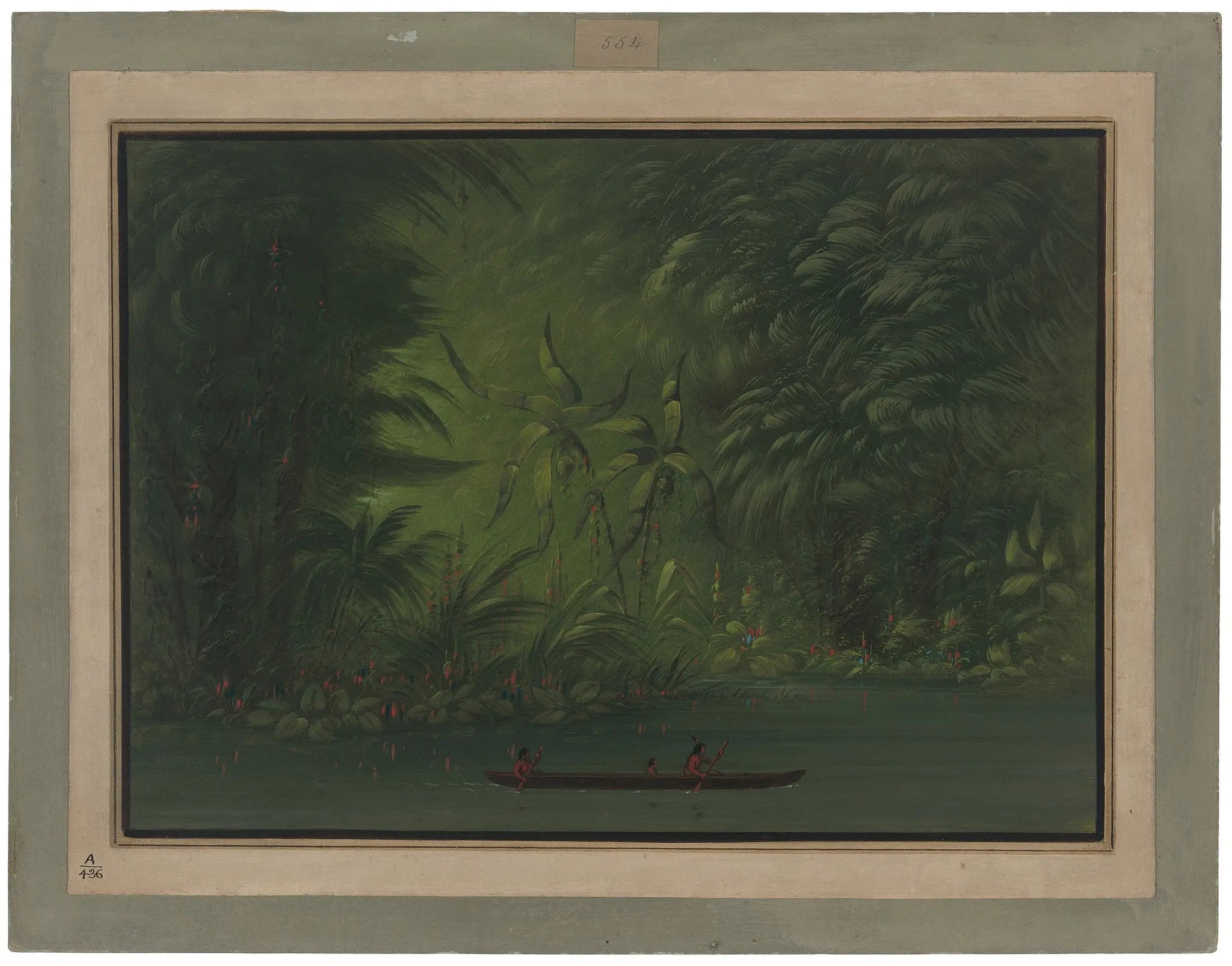 Entrée d'une lagune, rive de l'Amazone - George Catlin image 1 reproduction de peinture à l’huile