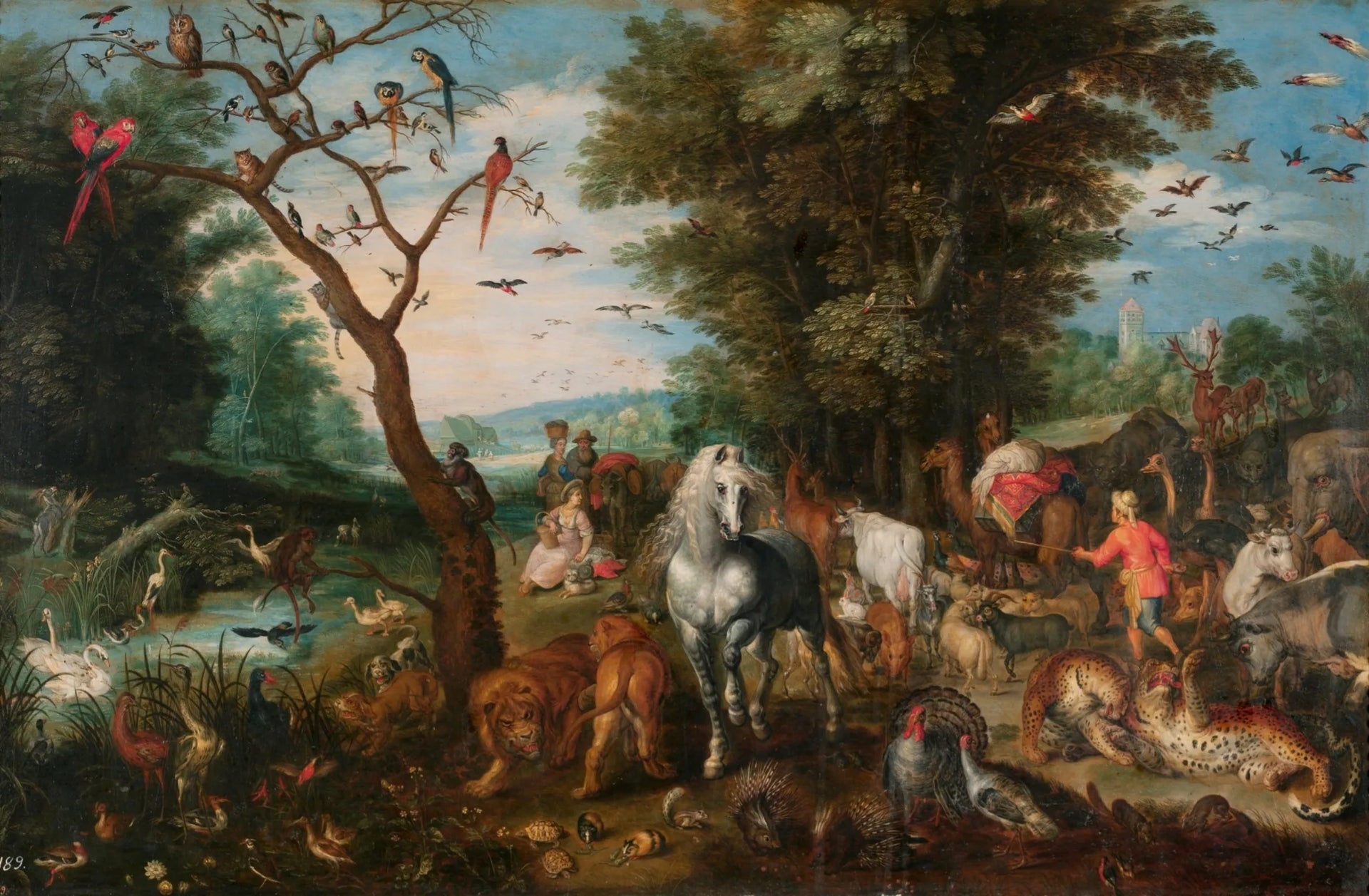 Entrée dans l'arche de Noé - Jan Brueghel le Jeune image 1 copie de tableau peinte à la main