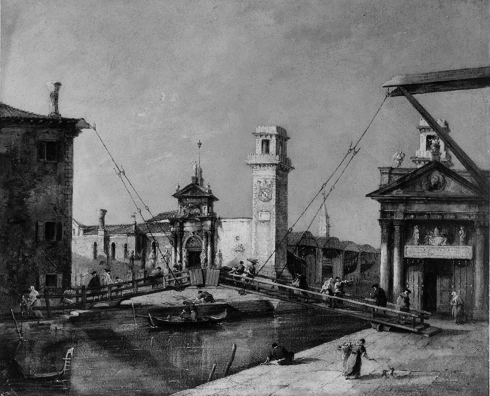 Entrée de l'Arsenal, Venise - Francesco Guardi image 1 tableau peint à l’huile sur toile