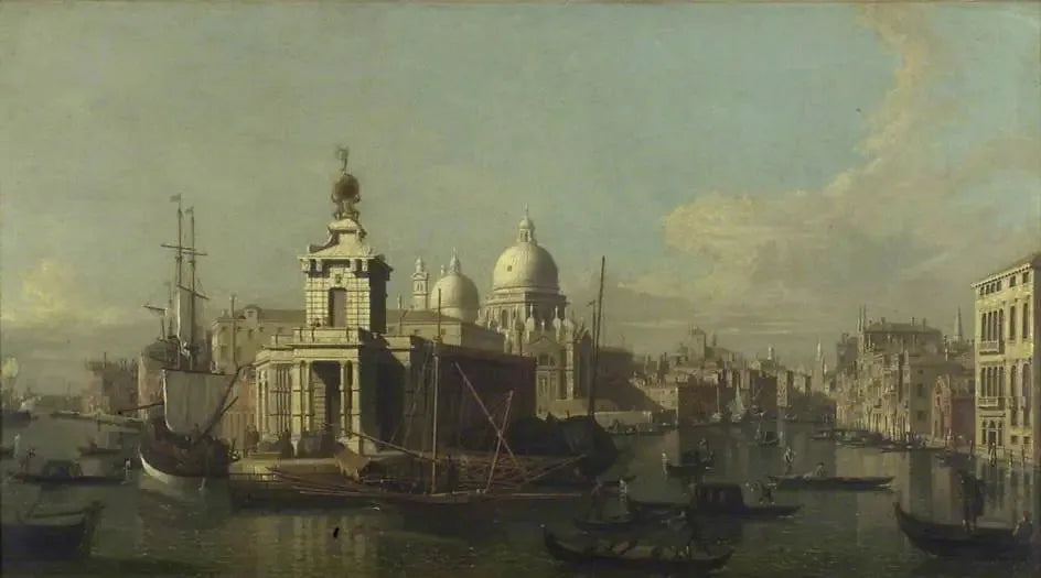 Entrée du Grand Canal, vue vers l'ouest - Canaletto image 1 copie peinte à la main à l’huile
