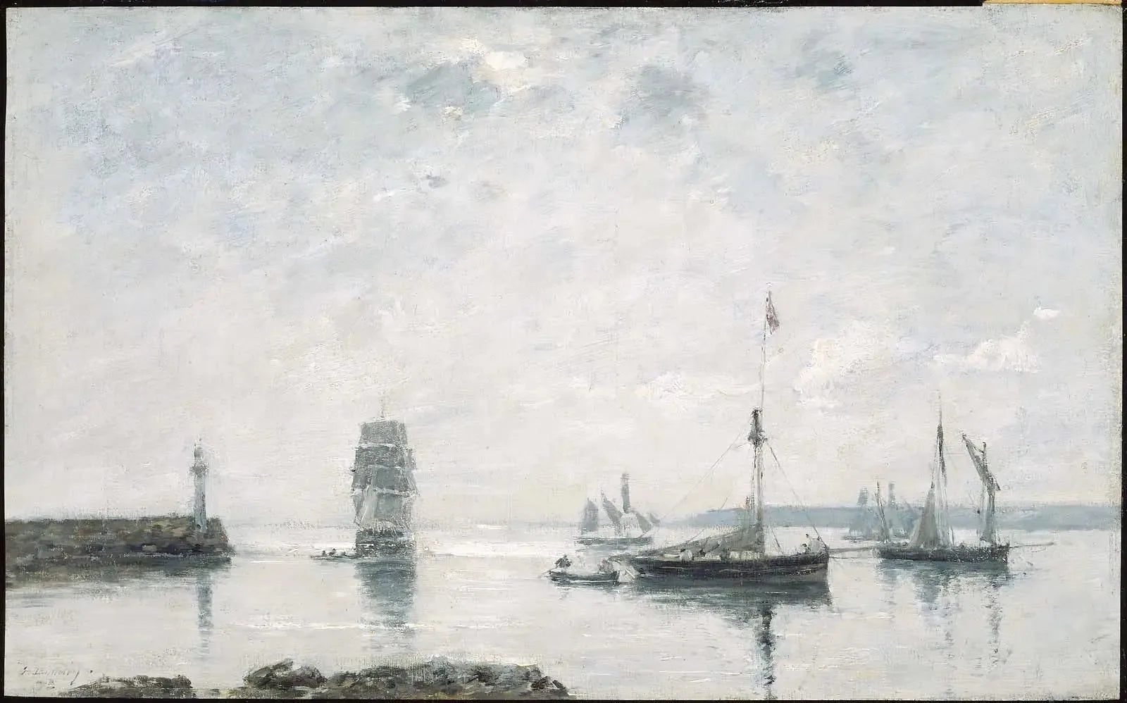 Entrée du port - Eugène Boudin image 1 reproduction de peinture à l’huile