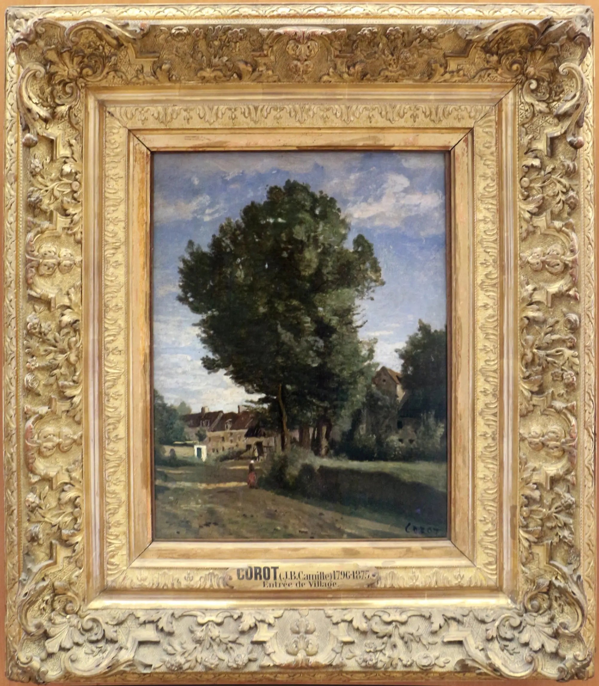 Entrée du village - Jean-Baptiste Camille Corot image 1 reproduction d’œuvre d’art à l’huile