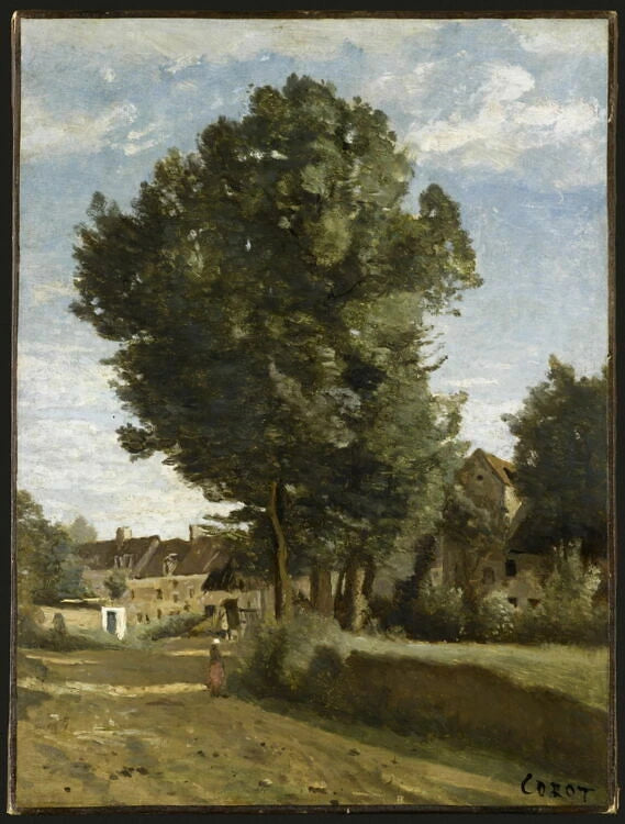 Entrée de village, environs de Beauvais du côté de Voisinlieu - Jean-Baptiste Camille Corot