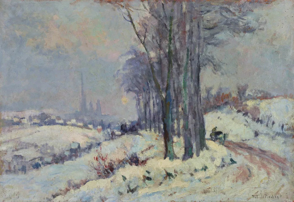 Environs de Rouen sous la neige - Robert Antoine Pinchon image 1 reproduction artisanale de tableau