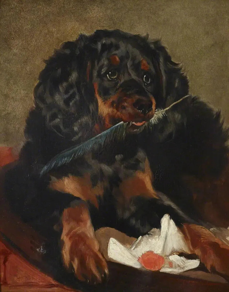 Épagneul de la reine Victoria « Tilco » (décédé en 1850) - Edwin Henry Landseer image 1 reproduction artisanale de tableau