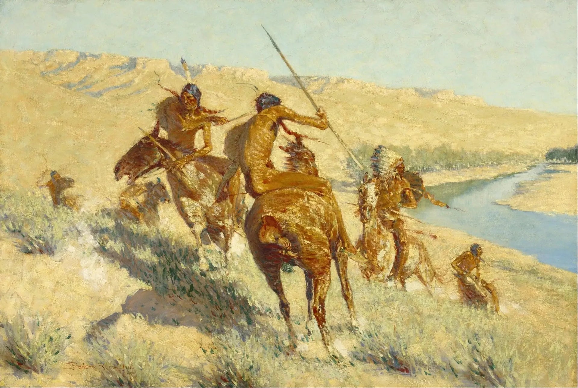 Épisode du Buffalo Gun - Frederic Remington image 1 reproduction réalisée par Alpha Reproduction