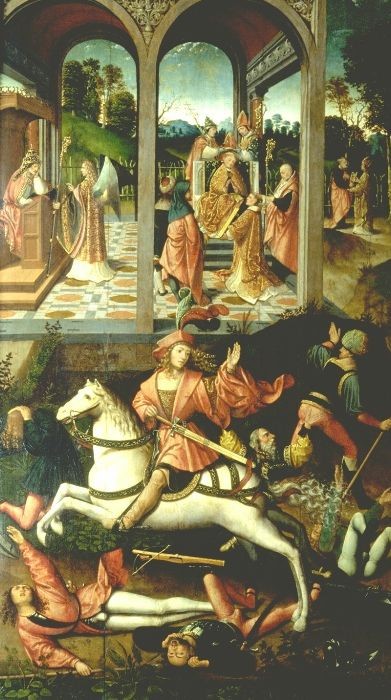 Épisodes de la vie de saint Hubert de Lituanie - Jacob Cornelisz van Oostsanen image 1 reproduction artisanale de tableau