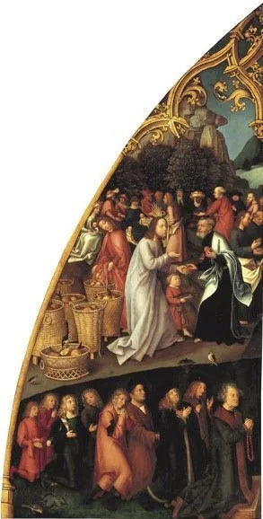 Epitaph der Schwestern Walther: Speisung der Fünftausend - Hans Holbein the Elder