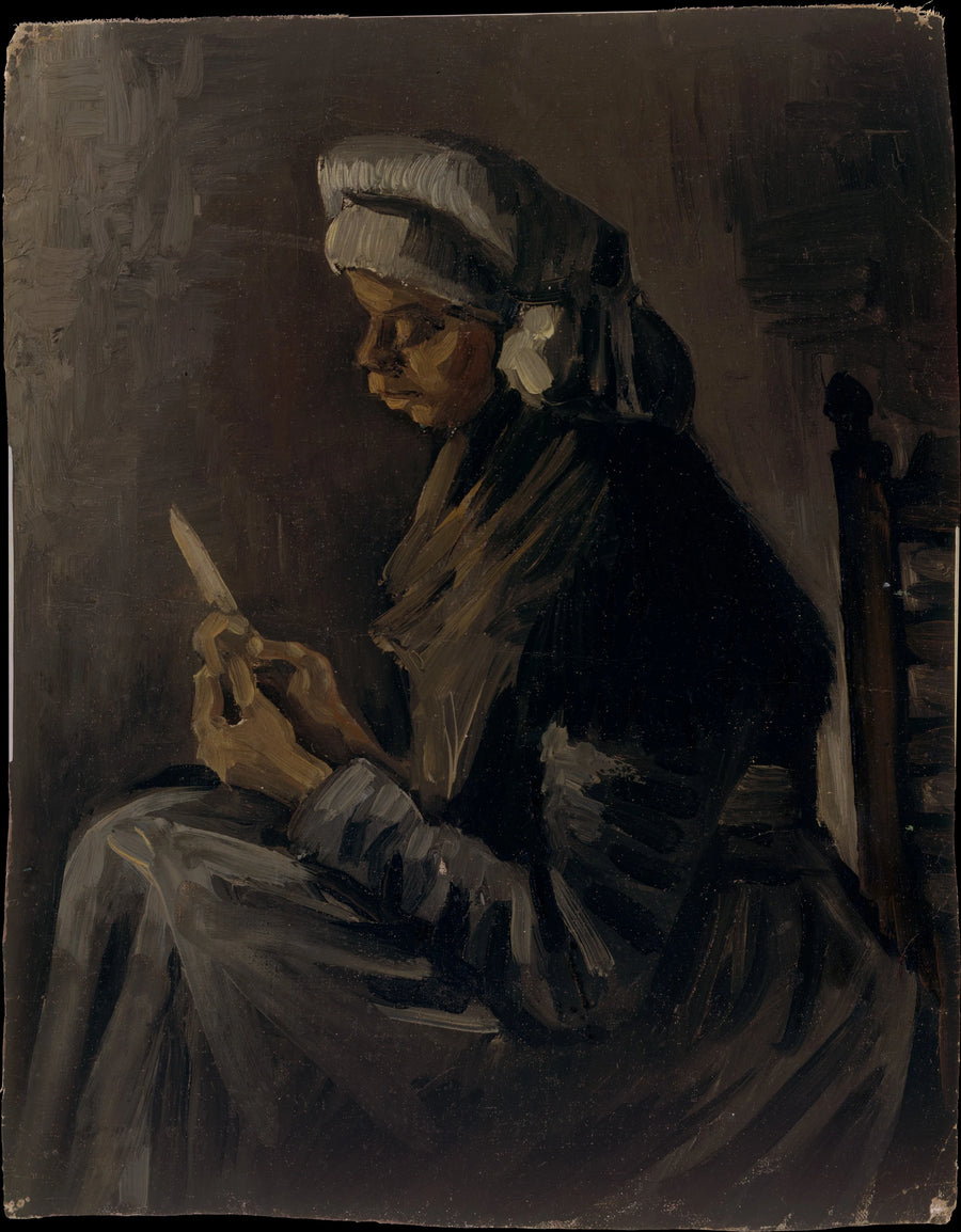 L’Éplucheuse de pommes de terre (revers : Autoportrait au chapeau de paille) – Vincent van Gogh