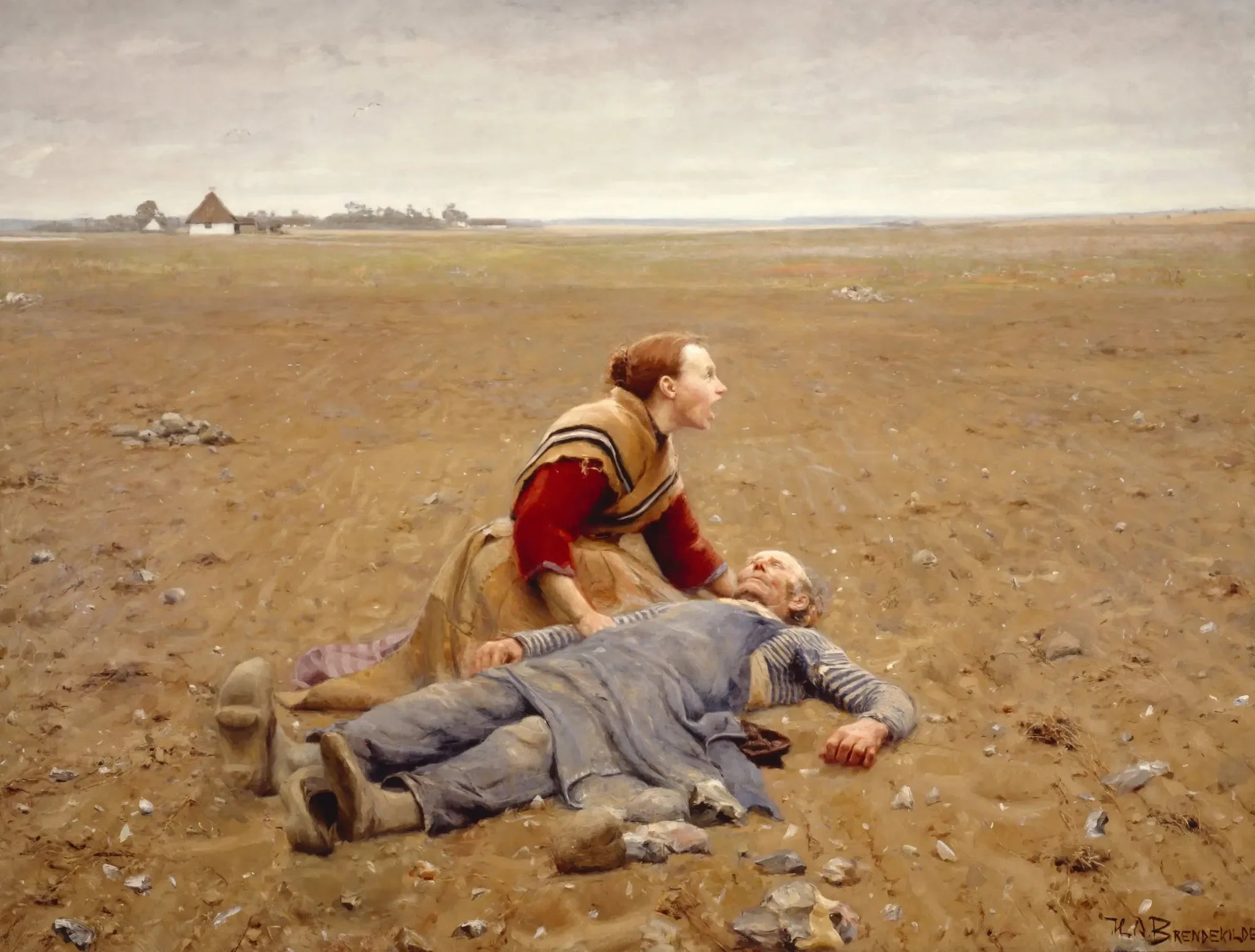 Épuisé - H. A. Brendekilde image 1 tableau peint à l’huile sur toile