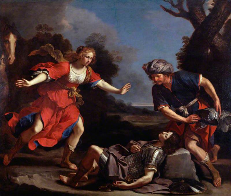 Erminia trouve Tancrède blessé - Guercino image 1 reproduction artisanale de tableau