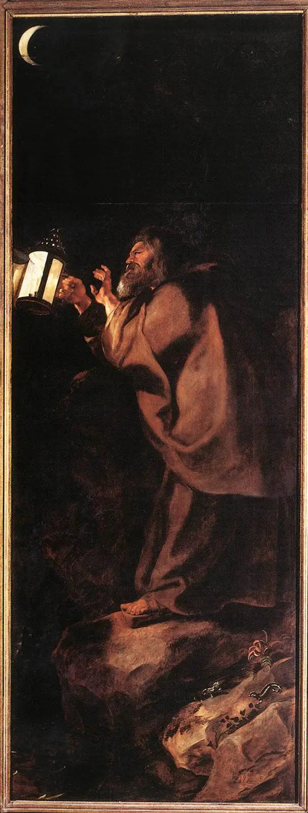 Ermite avec une lampe - Peter Paul Rubens image 1 tableau peint à l’huile sur toile