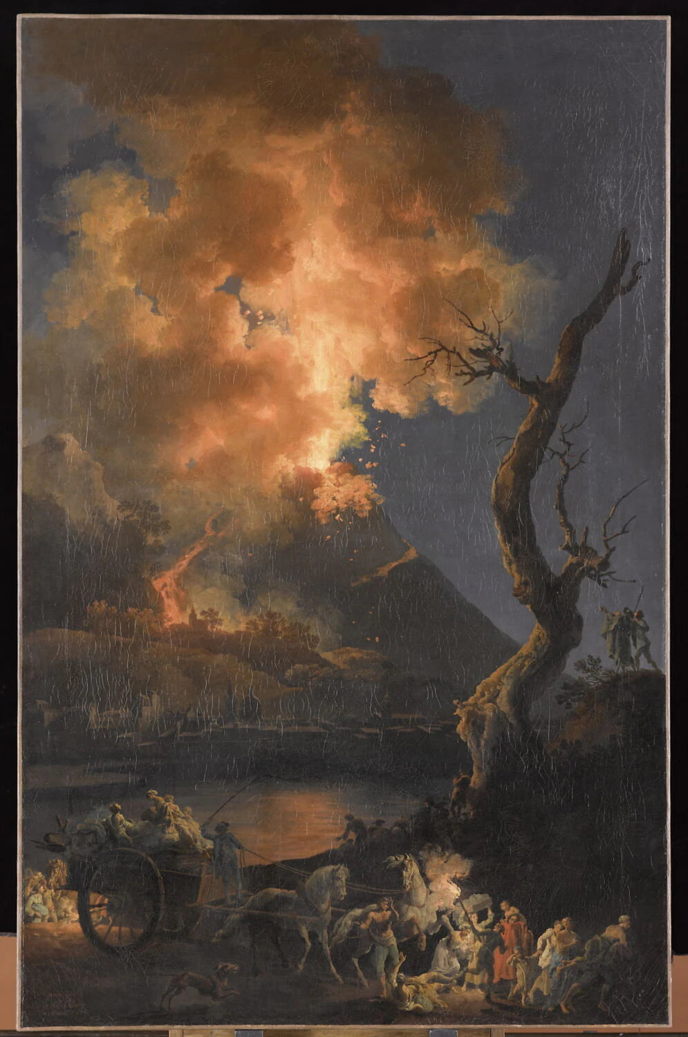 L'éruption du Vésuve ; vue en hauteur - Pierre Jacques Volaire