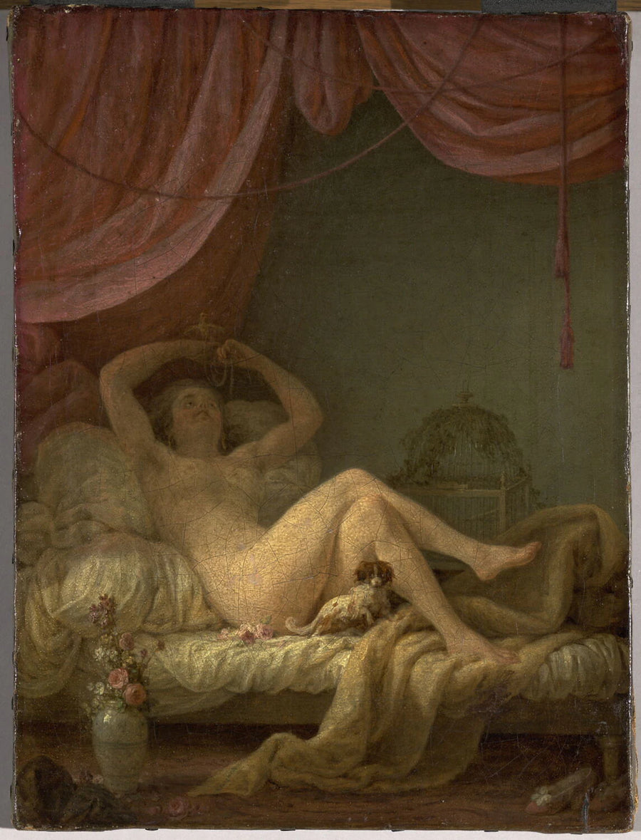 L'Esclave heureux (L'oiseau captif tenu par sa maîtresse) - Jean-Baptiste Hilair