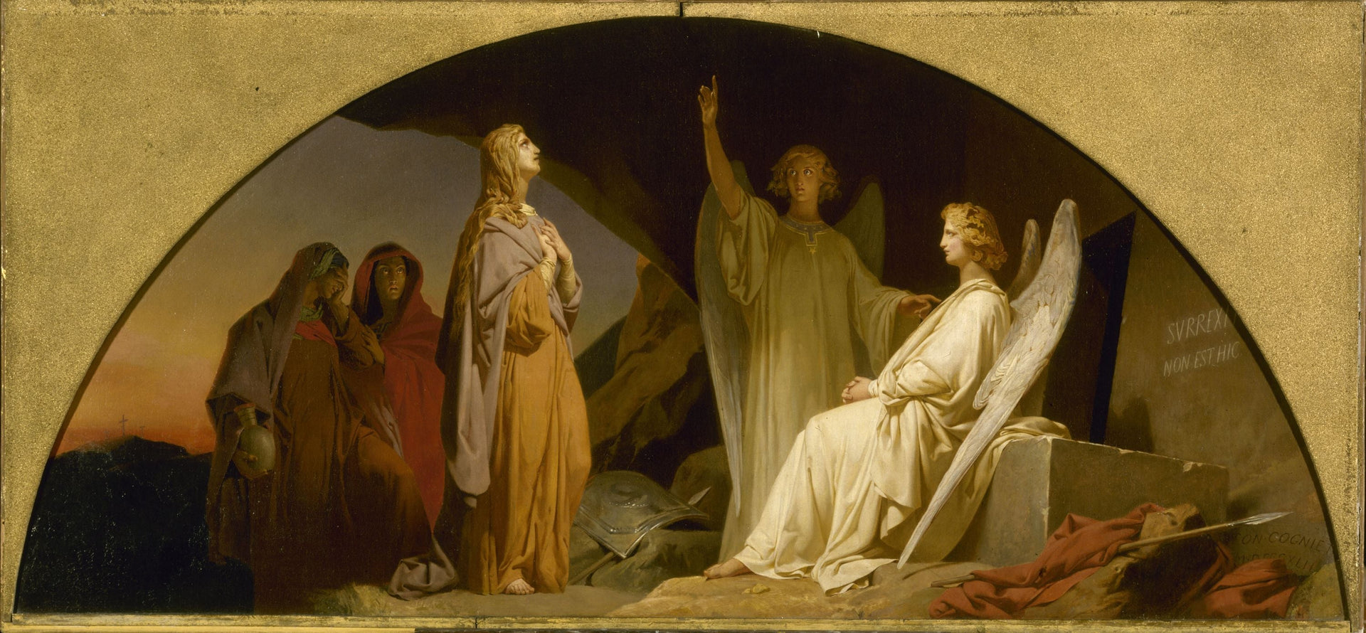 Esquisse pour l'église de la Madeleine : Sainte Madeleine au sépulcre - Léon Cogniet image 1 reproduction artisanale de tableau