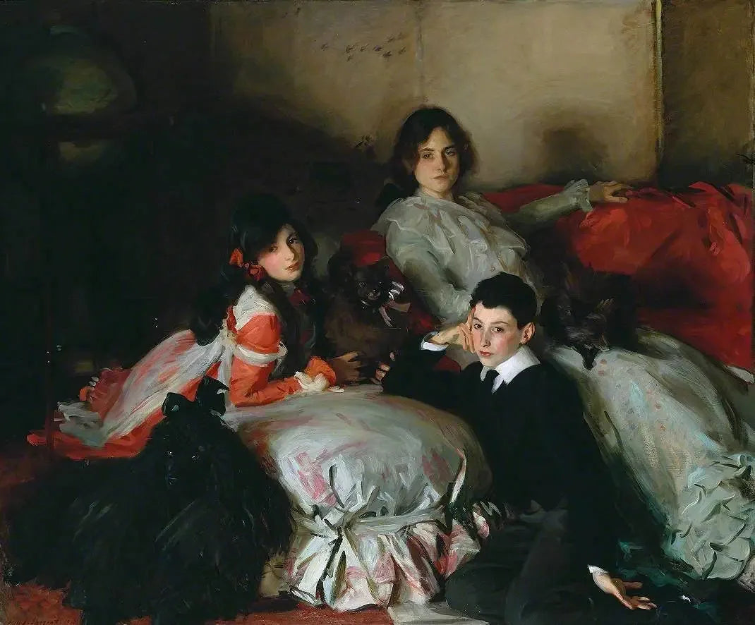 Essie, Ruby et Ferdinand, les enfants d'Asher Wertheimer - John Singer Sargent image 1 reproduction d’œuvre d’art à l’huile