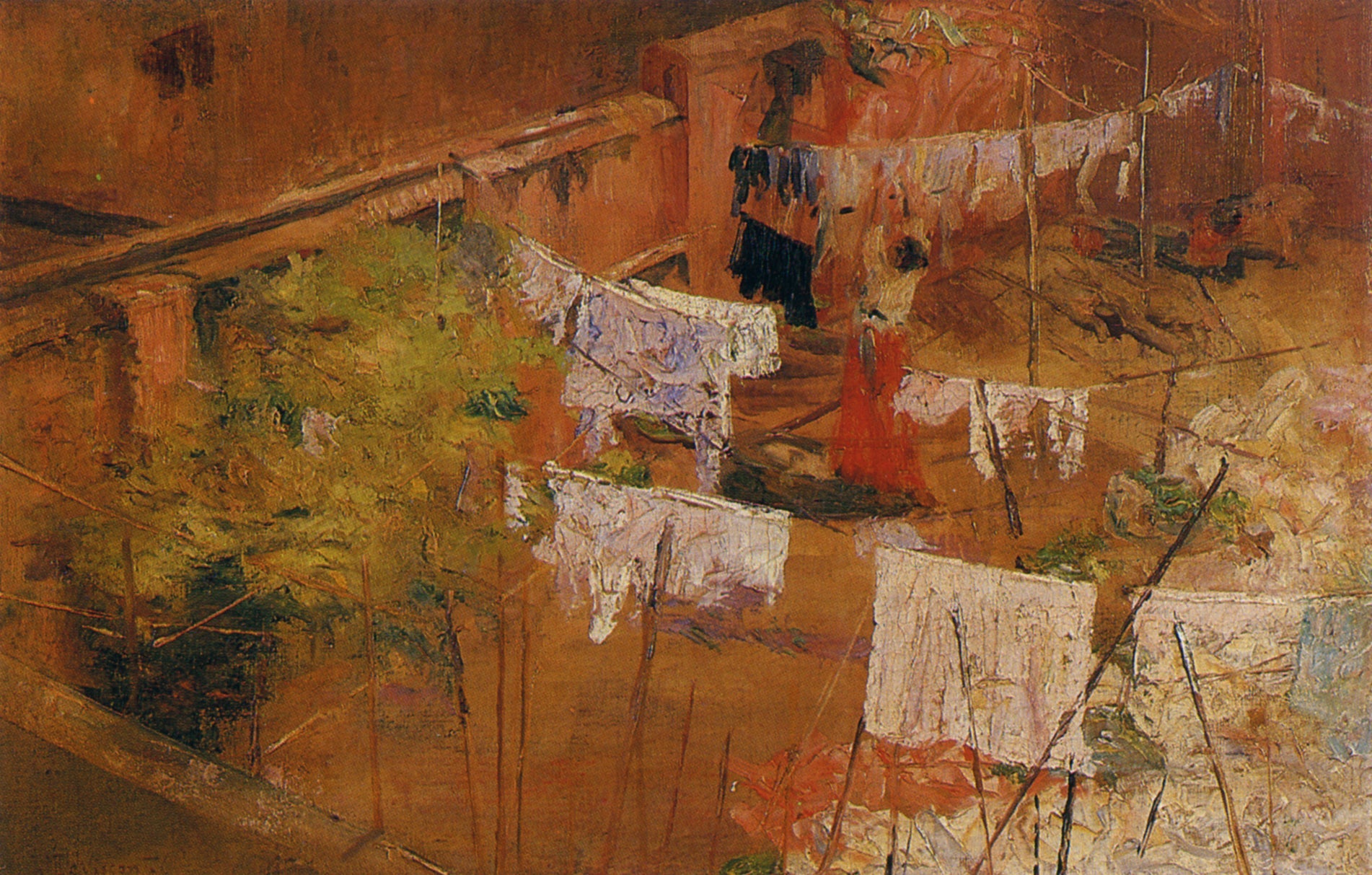 Estendendo roupa - Eliseu Visconti image 1 copie peinte à la main à l’huile