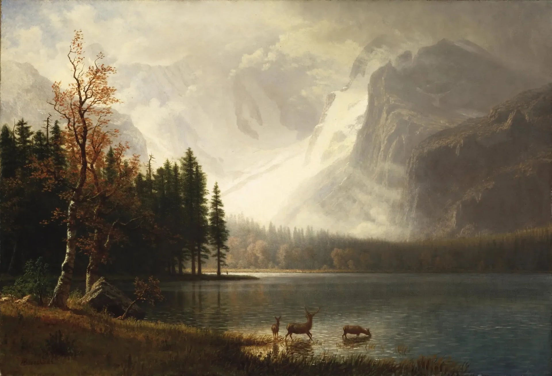 Estes Park, Colorado, lac Whyte - Albert Bierstadt image 1 tableau peint à l’huile sur toile