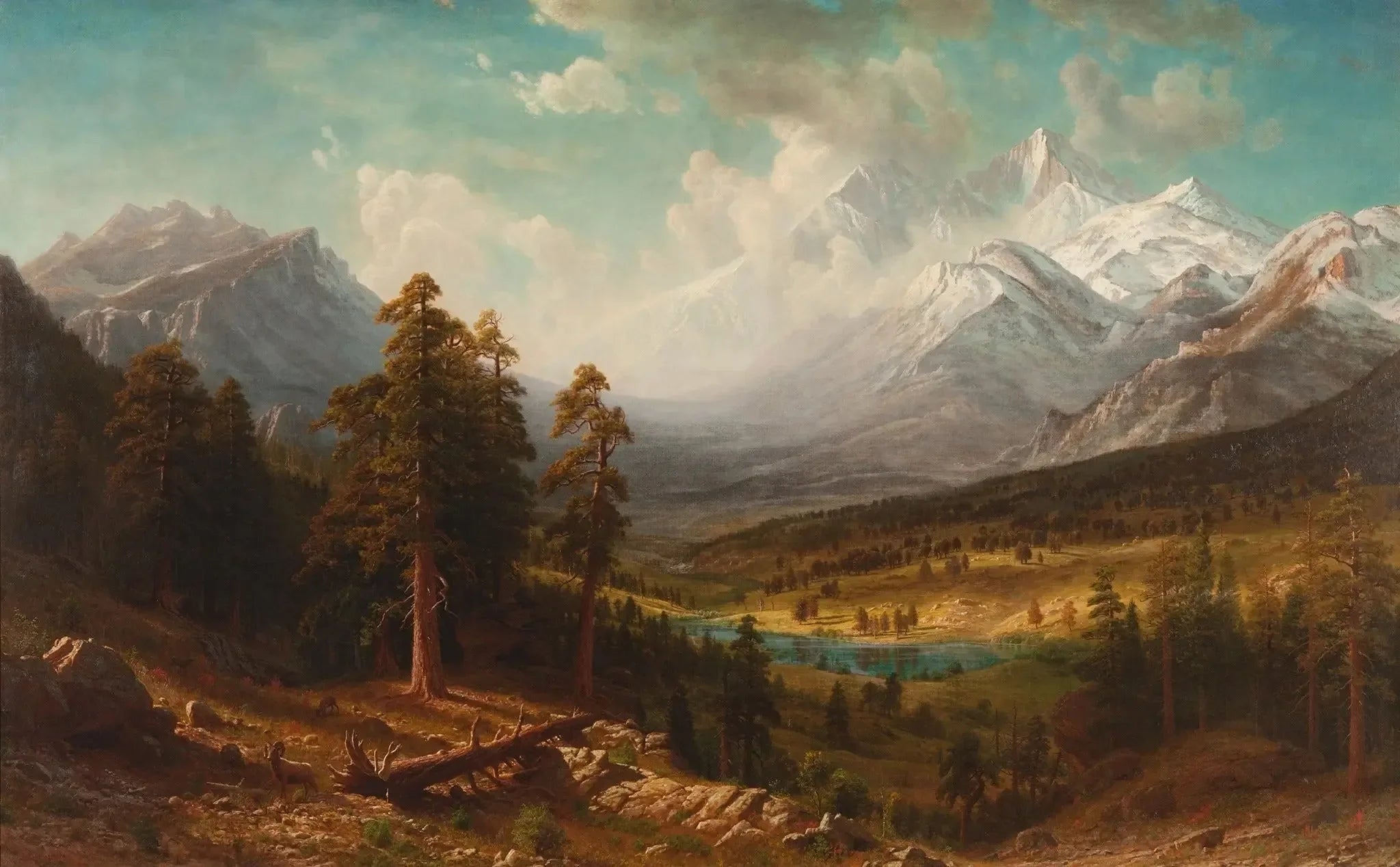 Estes Park, Long's Peak - Albert Bierstadt image 1 copie peinte à la main à l’huile