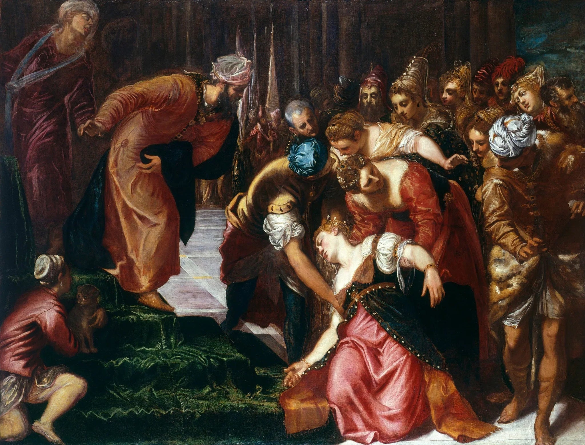 Esther devant Assuérus - Jacopo Tintoretto image 1 tableau peint à l’huile sur toile