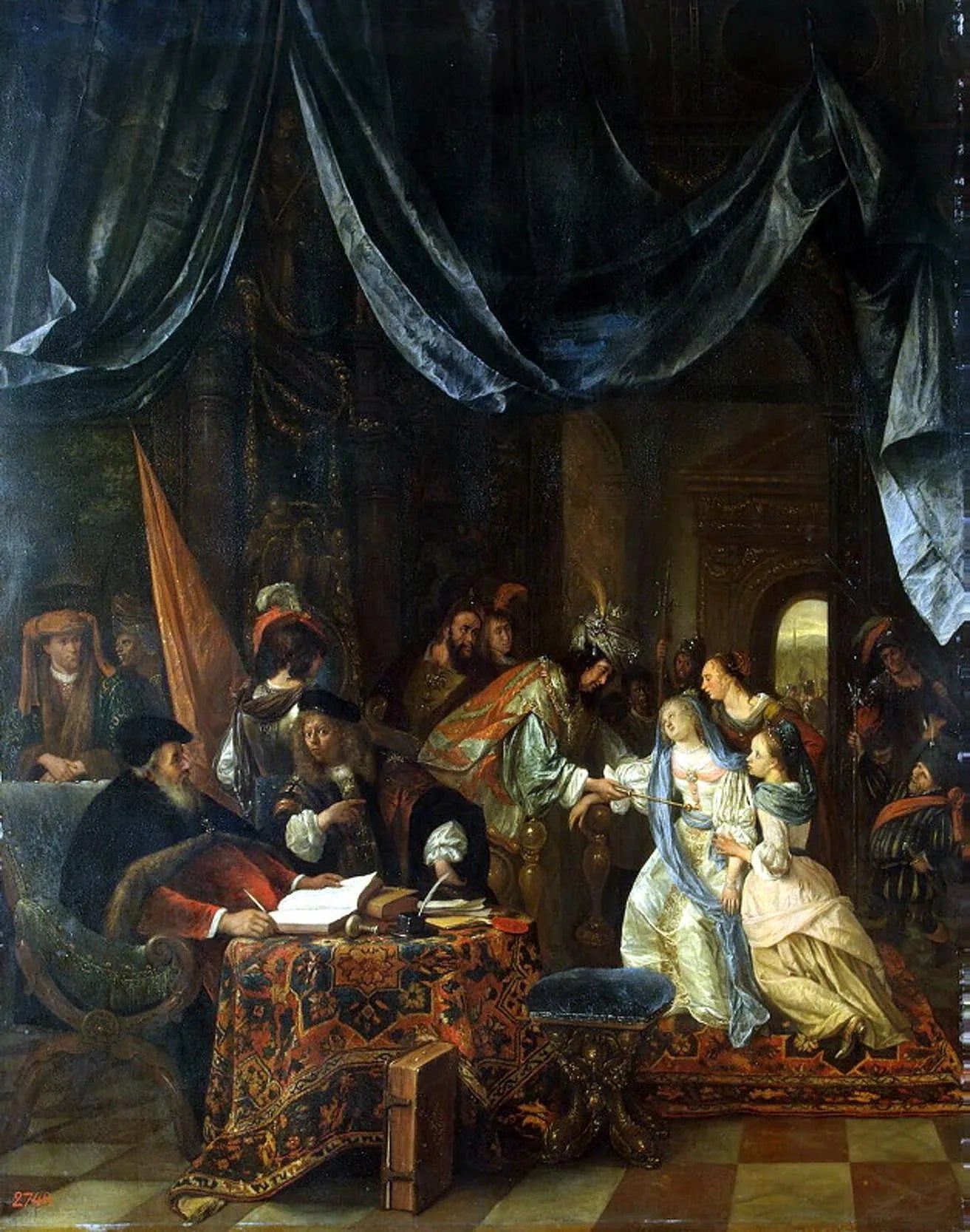 Esther devant Assuérus - Jan Steen image 1 copie de tableau peinte à la main