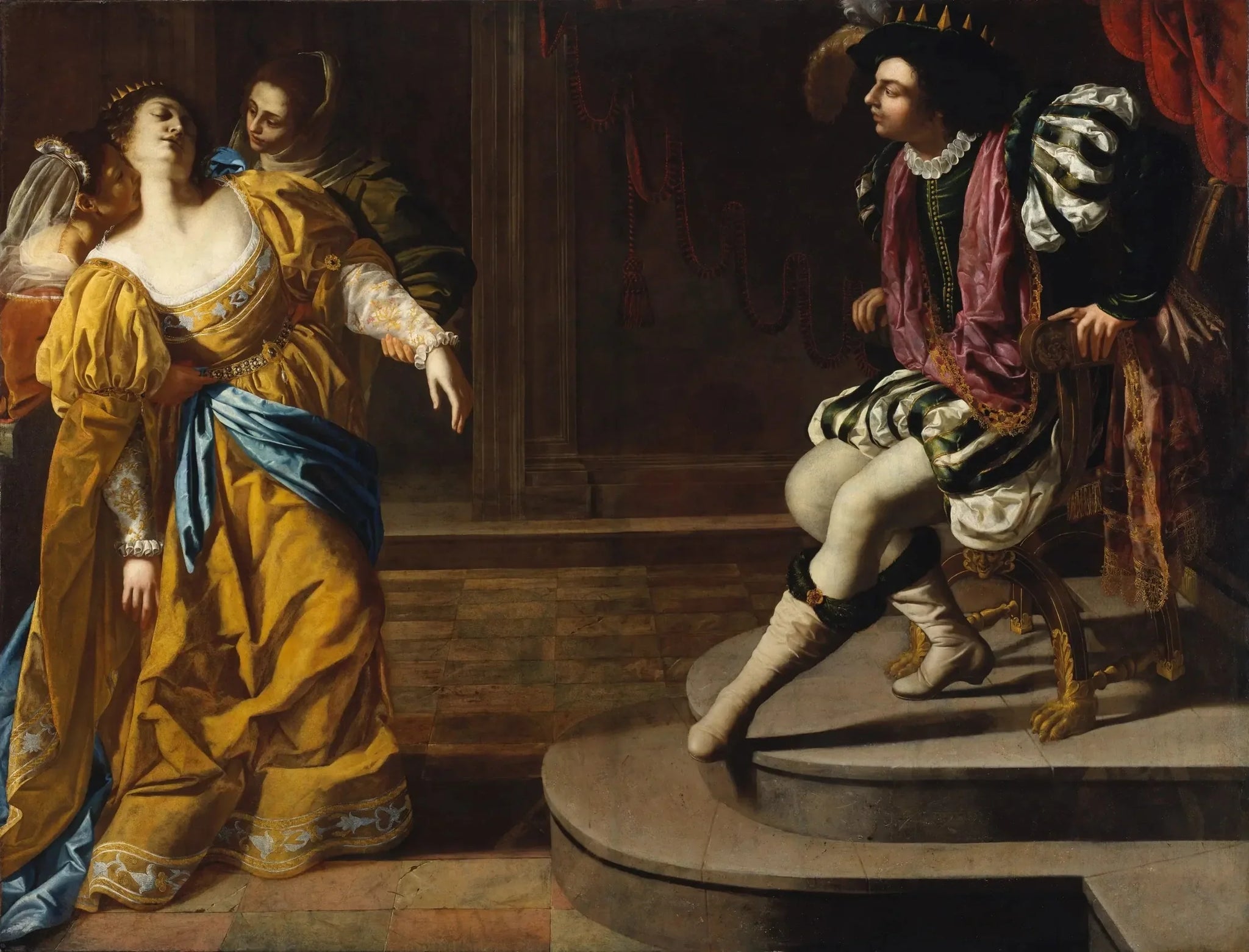 Esther et Assuérus - Artemisia Gentileschi image 1 copie de tableau peinte à la main
