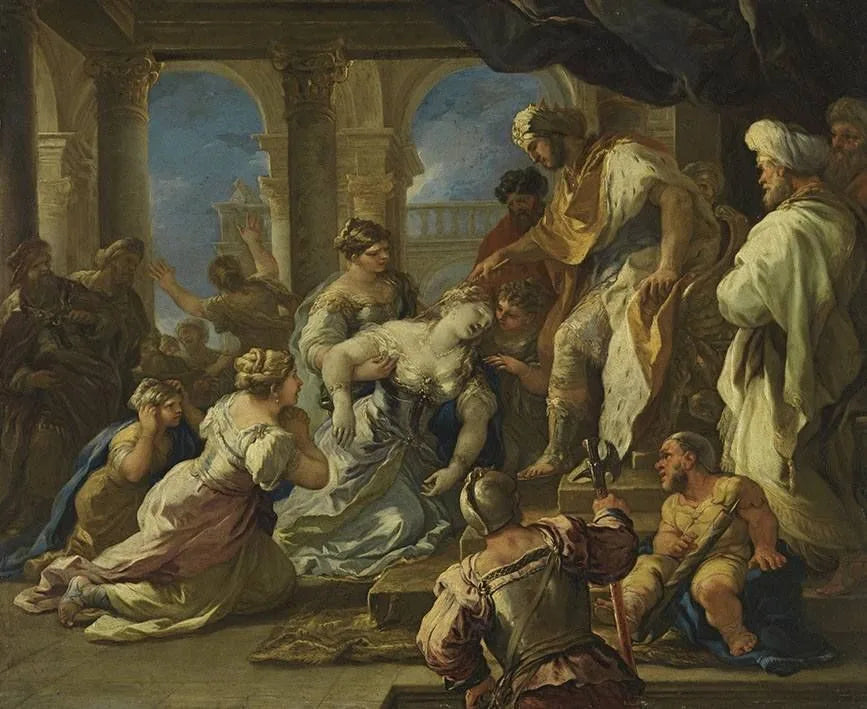 Esther vor Ahasver - Luca Giordano image 1 reproduction artisanale de tableau