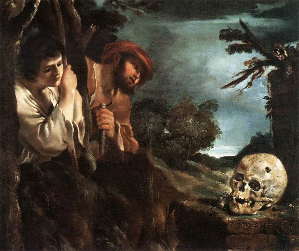 Et en Arcadie ego - Guercino image 1 copie peinte à la main à l’huile