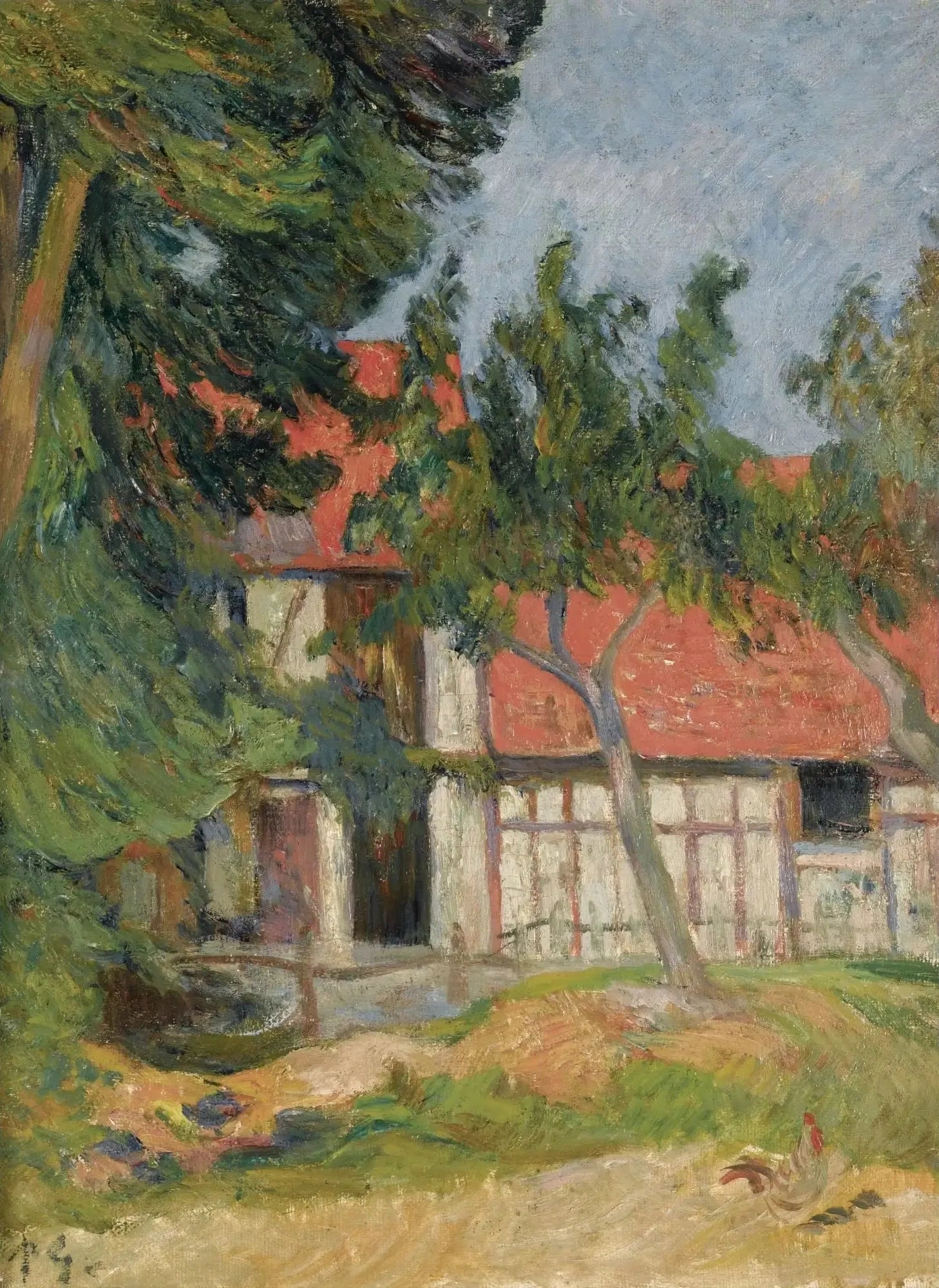 Étable près de Dieppe I, ou Chaumière en Normandie II - Paul Gauguin image 1 reproduction de peinture à l’huile