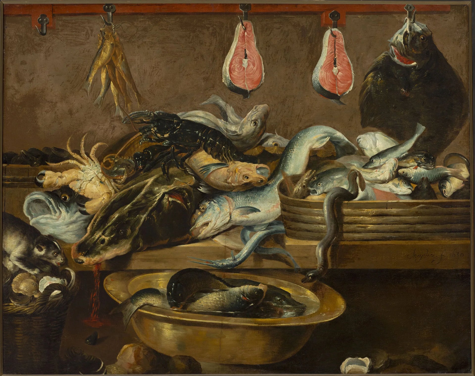 Étal de poisson. - Frans Snyders image 1 copie peinte à la main à l’huile