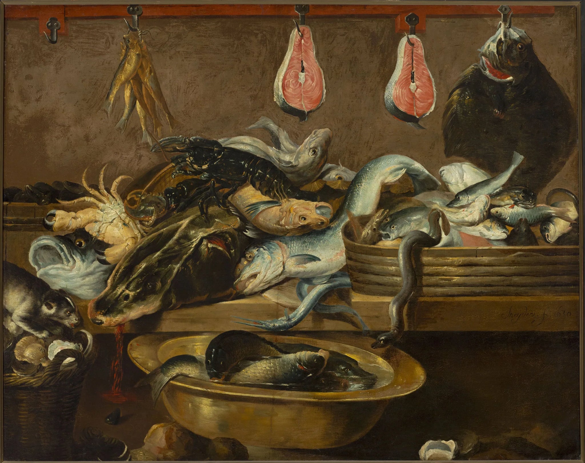 Étal de poisson. - Frans Snyders image 1 copie peinte à la main à l’huile