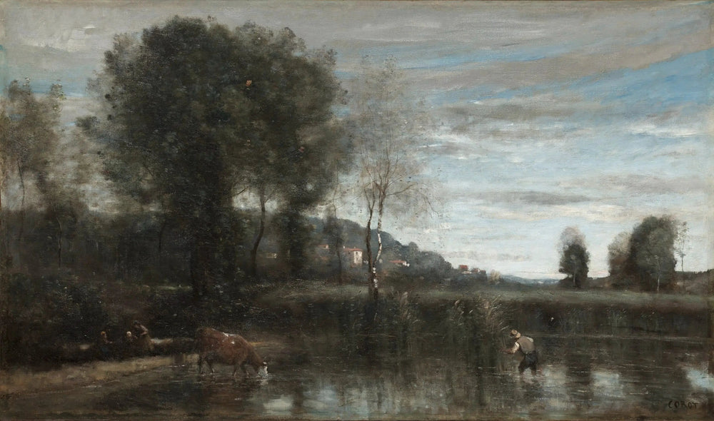 Étang à Ville-d'Avray - Jean-Baptiste Camille Corot image 1 reproduction réalisée par Alpha Reproduction